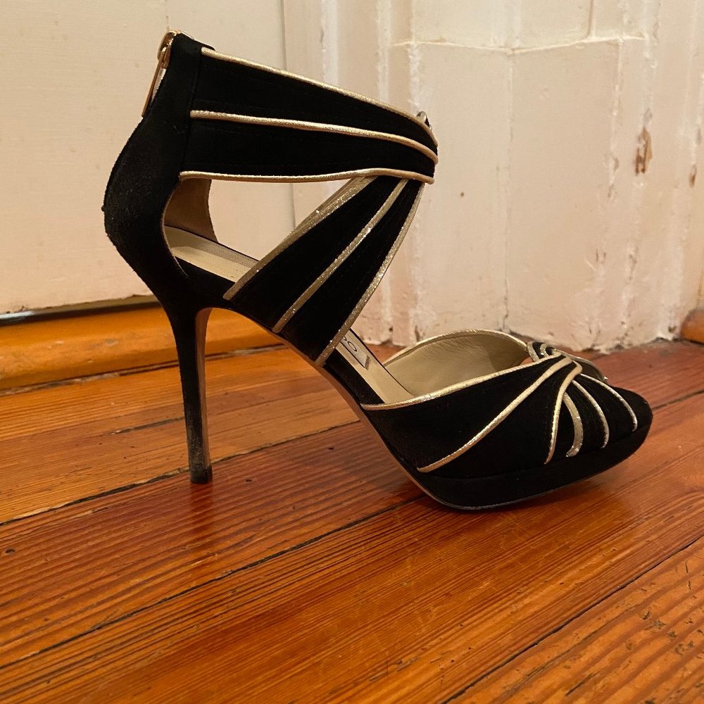 Jimmy Choo Black and Gold Pump